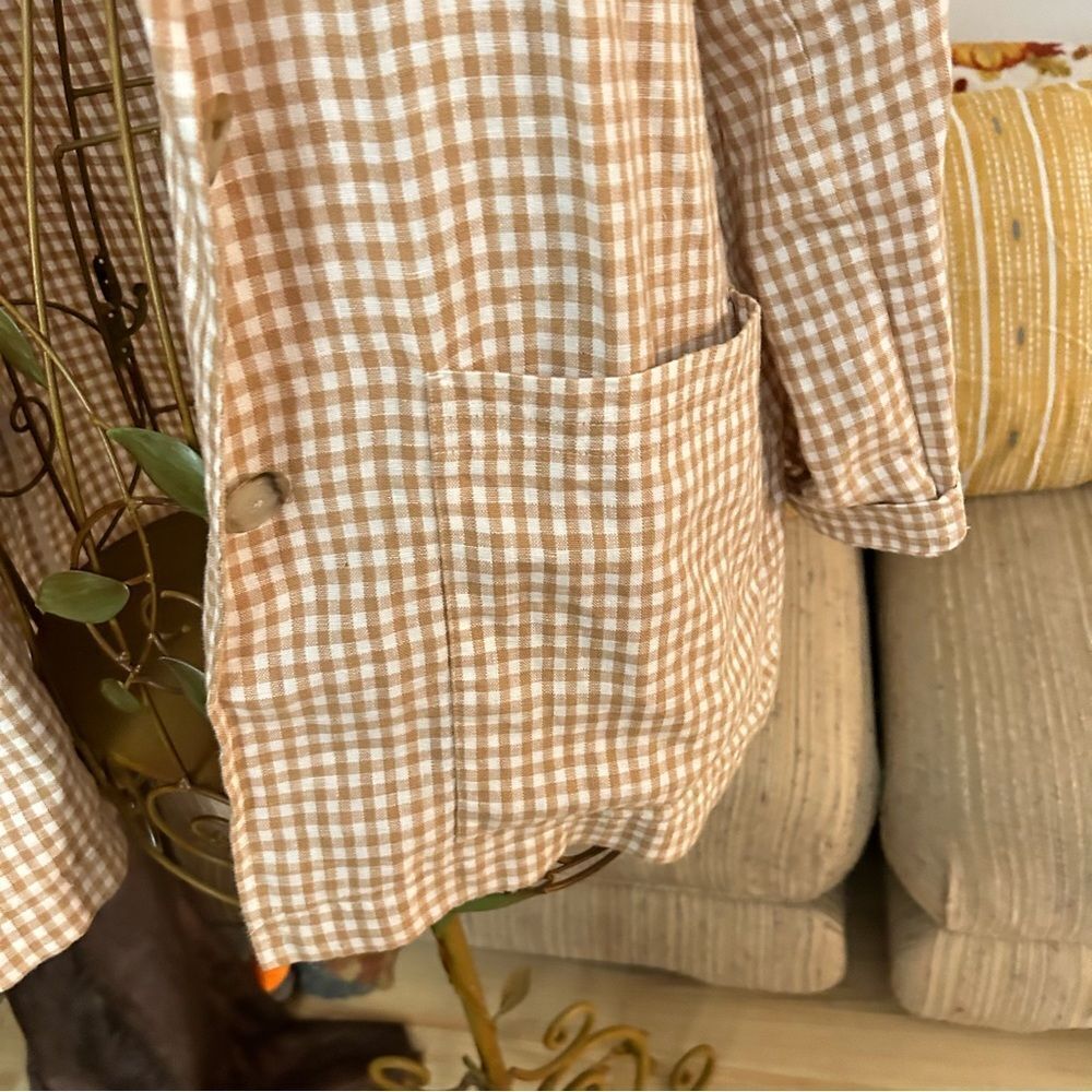 Madewell Gingham Dorset Women's plaid white/cream Blazer Size by measur… - Picture 5 of 9